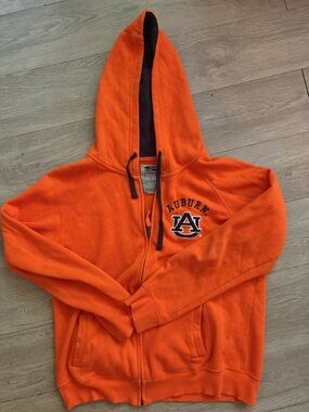 Stadium Athletics Orange Hoodie with Navy Trim